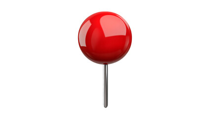 Red pin isolated on transparent background 