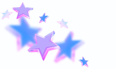 Obraz premium Background with holographic stars and a blur effect. 3D vector illustration