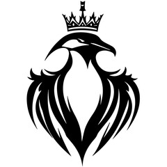 Fototapeta premium Monochrome Graphic of a Crowned Penguin Standing