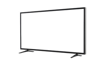 Naklejka premium Realistic rendering of a modern flat screen tv with a wide aspect ratio and sleek black frame isolated on a isolated on transparent background