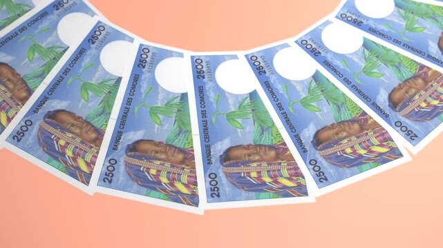 Invigorating Looping Design 2500 Franc Curency of Comoros