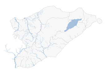 Vector map waterway in lautem east timor with black and white color