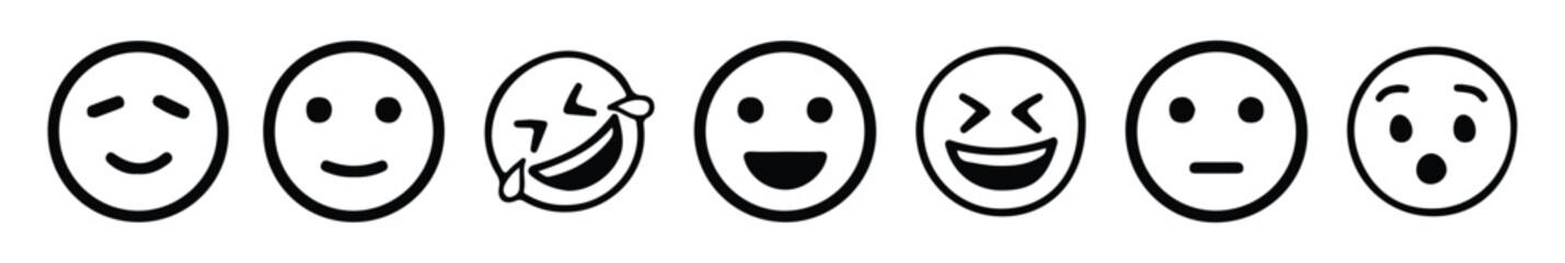 Emoji Smiley Faces Vector icon Stroke, Set of emoticons emoji vector. Vector illustration EPS10