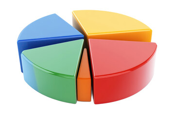 Obraz premium 3D Colorful Pie Chart Segments Business Data Infographic Illustration