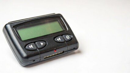Vintage Pager on White Background