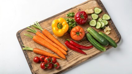 Fresh Vegetables on Wooden Board