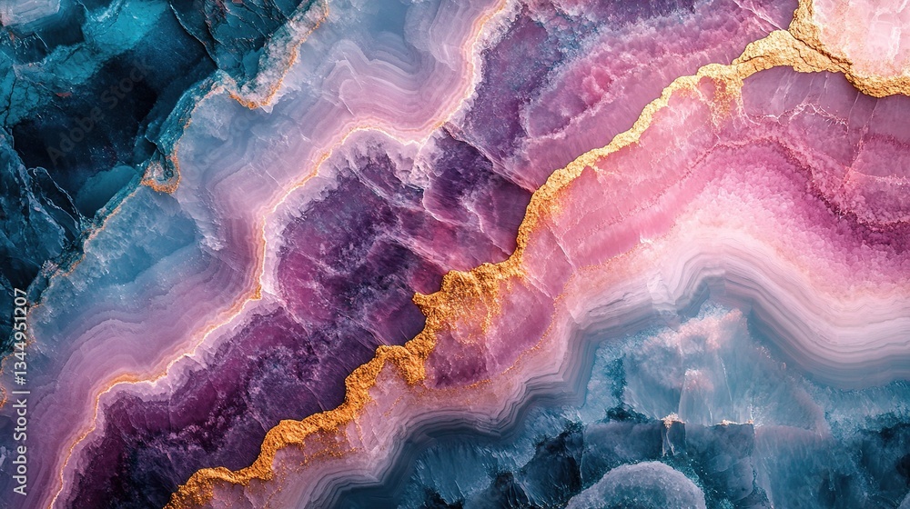 Poster Close-Up Macro Shot of Colorful Rock Formations in Natural Patterns