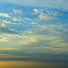Cloudy sky and bright sunrise