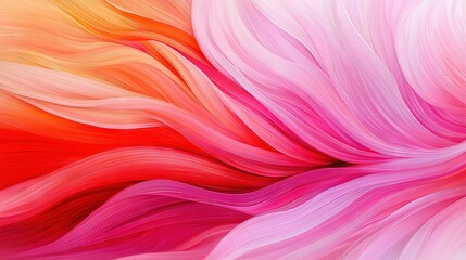 Fototapeta premium A close-up of a vibrant painting featuring pink, yellow, and red hues with white and red streaks on its surface