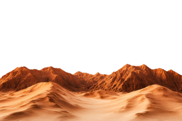 Mountain landscape with rugged terrain and transparent background