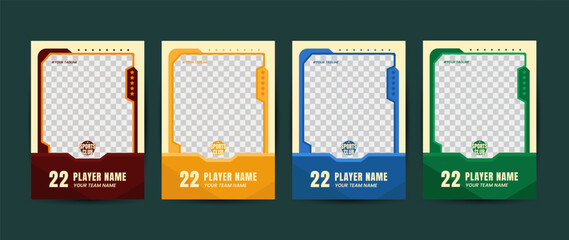 et of four editable social media posts for a sports club. Ideal for promoting events, sharing updates, engaging the community