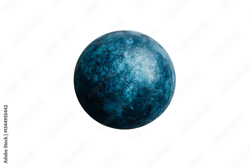 Wall mural deep blue planet with textured surface on transparent background