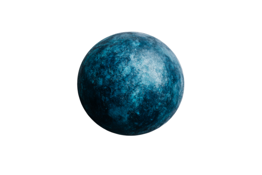 Deep blue planet with textured surface on transparent background - Powered by Adobe