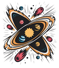 Obraz premium Cosmic Energy: Dynamic Celestial Art