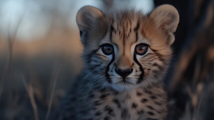 Young cheetah cub, close-up portrait
