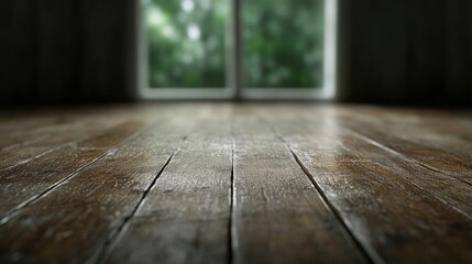 Wooden floor with window view