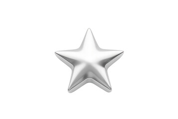 Shiny Silver Star 3D Render