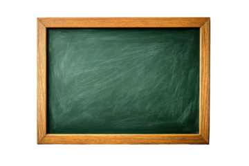 Green chalkboard in wooden frame for classroom or presentation use