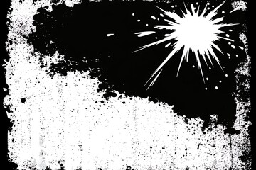 A Dramatic Abstract Composition Using Black And White Elements