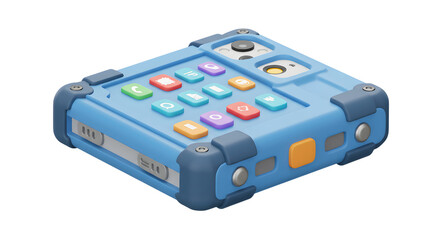 Blue Rugged Smartphone Case with Buttons