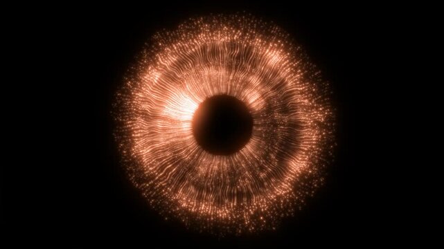 Eye Iris Digital Abstract Concept Entertainment Technology Artificial Intelligence Orange