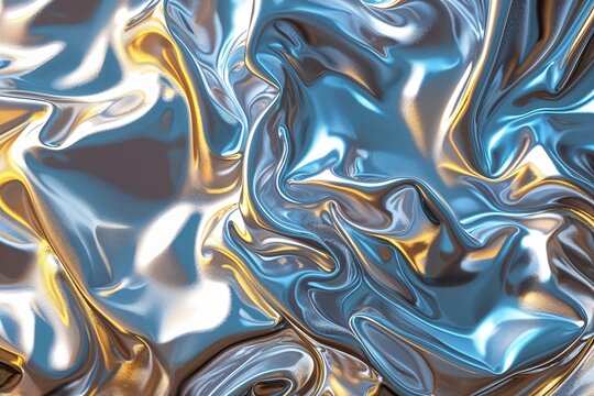 Vibrant Silver-Plated Background with Sunny Sheen and Glossy Metal Pattern