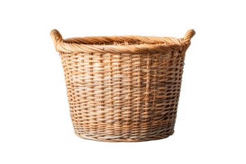 Woven basket with handles for storage and organization