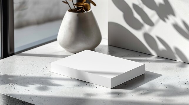 Minimalist business card mockup clean white surface empty space for custom branding