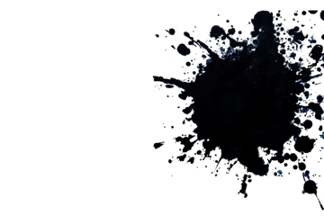 Dark ink splash with transparent background for creative designs