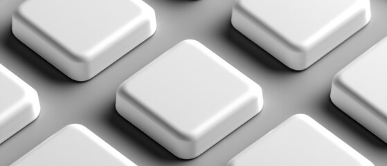 White square shaped objects arranged in a repeating pattern