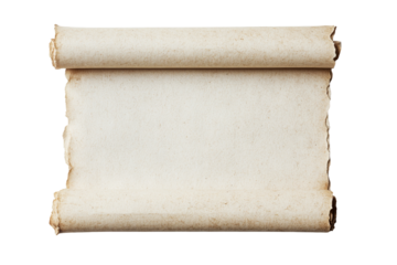 Blank scroll resting on a transparent background ready for text