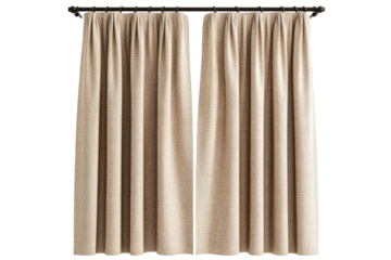 Elegant light brown curtains with a textured fabric and a clean design