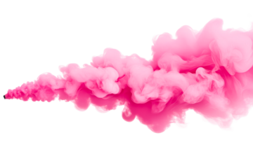 Colorful pink smoke effect with transparency for digital use