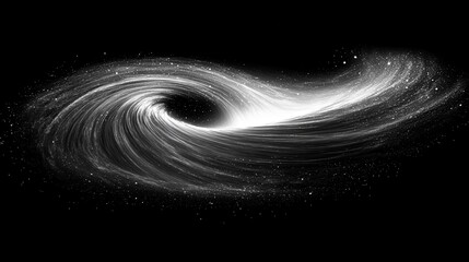 Gravitational lensing, space, cosmic swirl, dark matter, background stars, science illustration