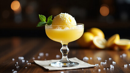 Elegant Coupe Colonel with Lemon Sorbet and Vodka