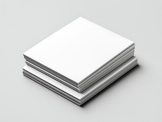 Blank Square Papers Stacked on Gray.