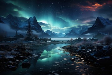 The Northern Lights illuminating the sky in Iceland