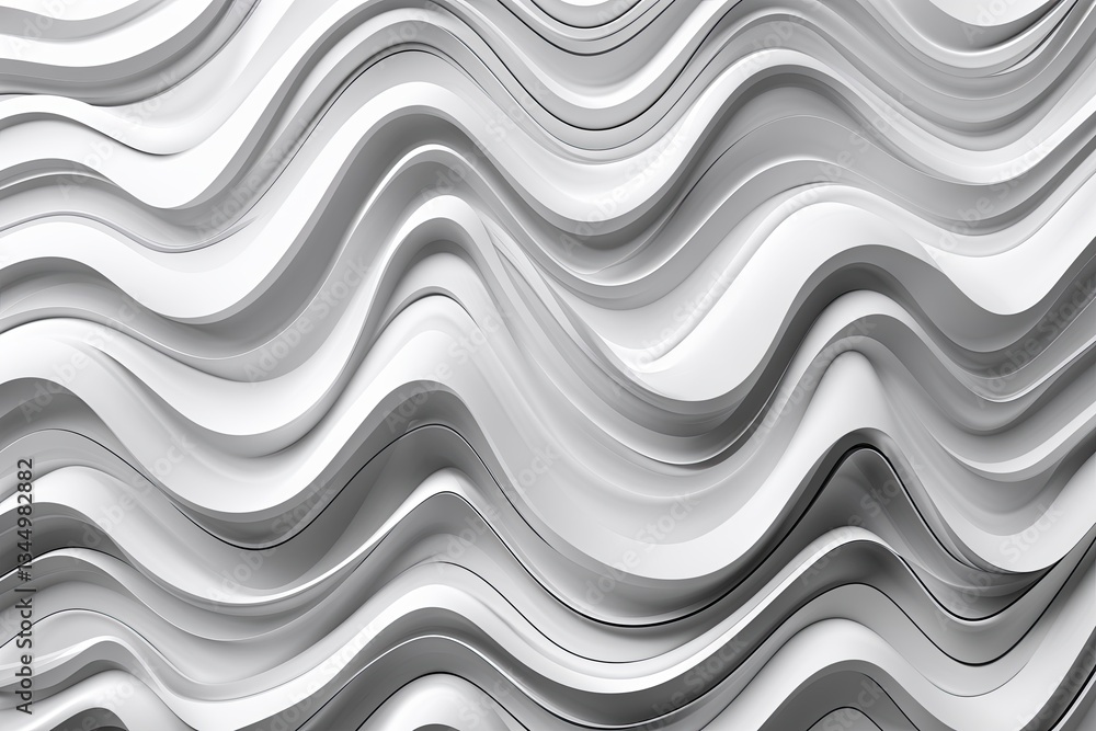Poster dynamic white background with zigzag and fluid waves for modern design