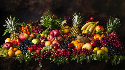 A Vibrant Cornucopia of Fruits and Vegetables: Exploring the Beauty of Natural Variety