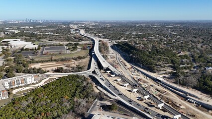 Aerial view of highway 290 in South Austin