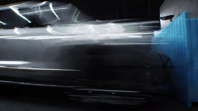 Generic 3d car crash test. Car destruction. Realistic 4k animation.