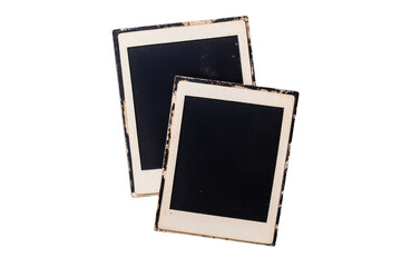 Vintage empty photo frames on a transparent background
