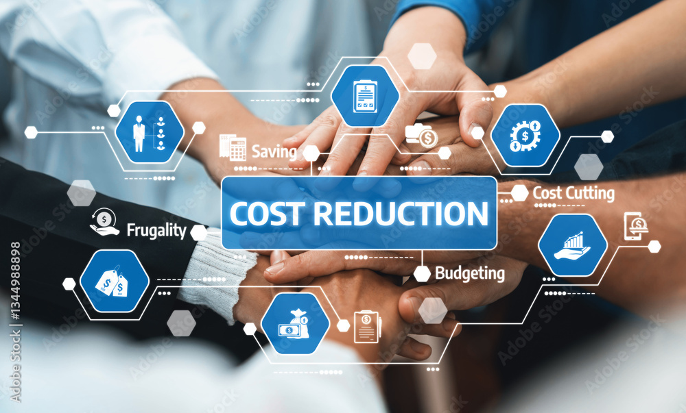 Fototapete this image showcases collaborative teamwork emphasizing cost reduction strategies in business manage
