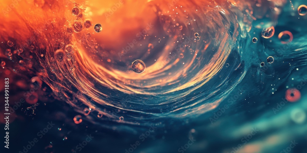 Aufkleber abstract fluid dynamics: an enthralling depiction of liquid dynamics, with vibrant hues and swirling