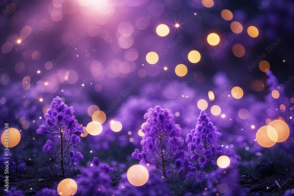 Aufkleber vibrant violet abstract background featuring enchanting bokeh and sparkling lights
