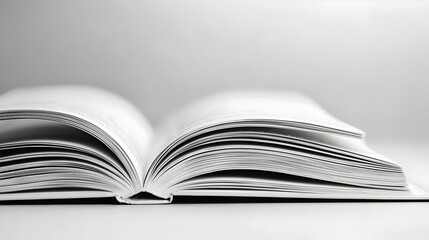 Open Book With White Pages And Black Text