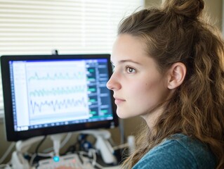 Woman Working Remotely Home Office Computer