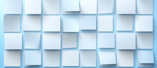 White squares arranged in a grid on a soft blue background