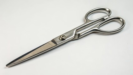 Obraz premium Stainless Steel Scissors on White Background