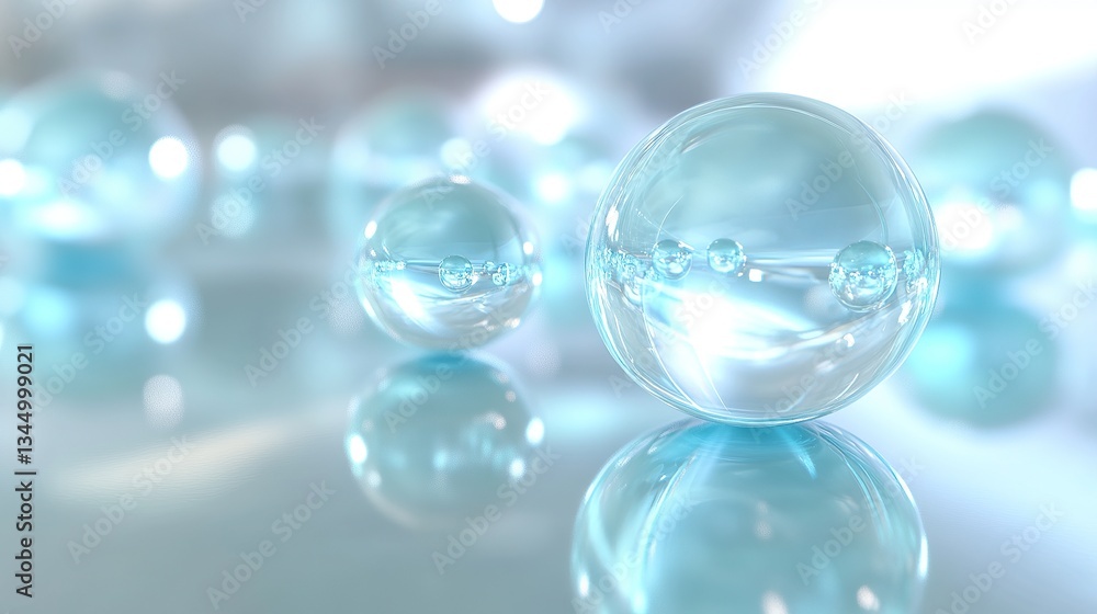 Poster floating translucent orbs in varying sizes